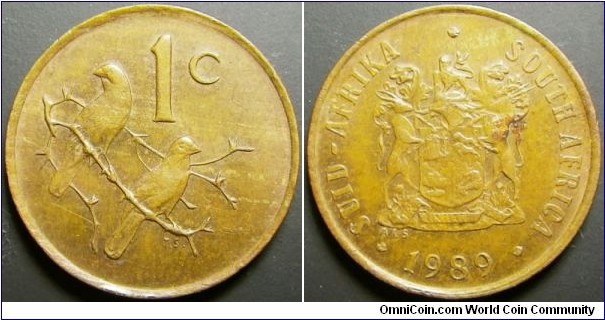 South Africa 1989 1 cent. Weight: 2.98g. 