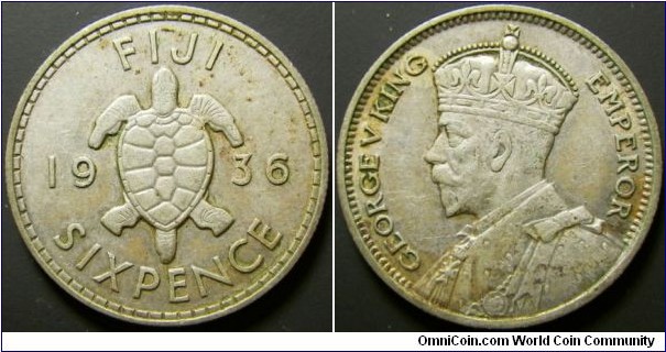 Fiji 1936 6 pence. 