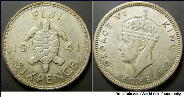 Fiji 1941 6 pence. 