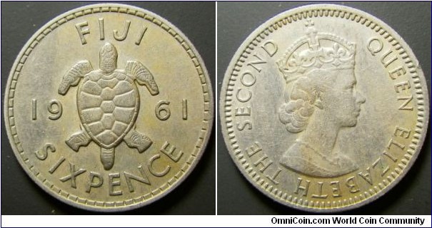 Fiji 1961 6 pence. 
