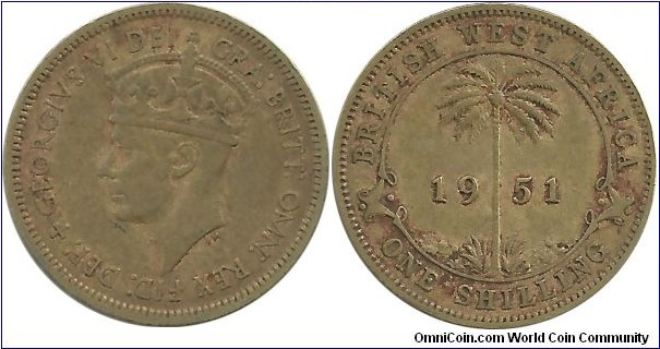 BritishWestAfrica 1 Shilling 1951