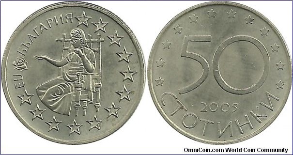 Bulgaria-Republic 50 Stotinki 2005-Entering EU