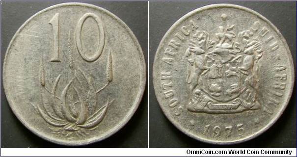 South Africa 1975 10 cents. Weight: 4.04g. 
