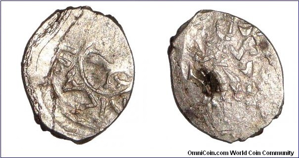 RUSSIA (SUZDAL-NIZHNIY NOVGOROD)~AR Denga 1414-1424 AD. Under Duke/Prince: Daniil Borisovich. *VERY RARE*