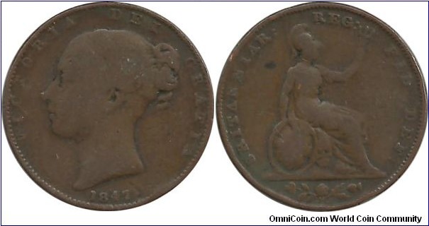 GreatBritain Farthing 1847