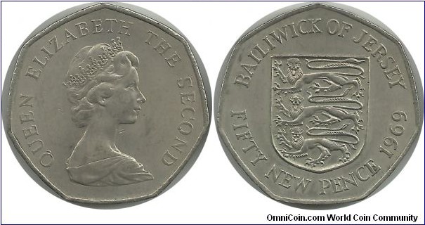 Jersey 50 NewPence 1969