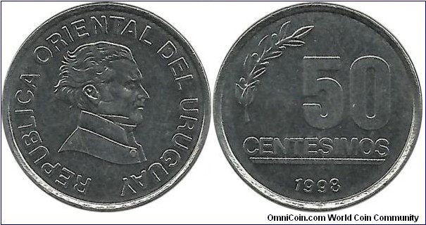 Uruguay 50 Centesimos 1998
