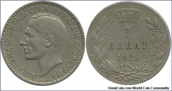 Kingdom of Serbs, Croats and Slovenes 1 Dinar 1925