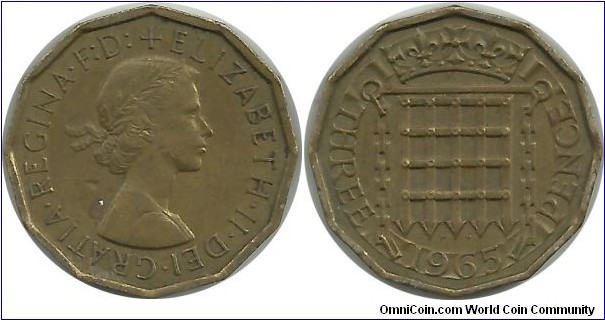 U.Kingdom 3 Pence 1965