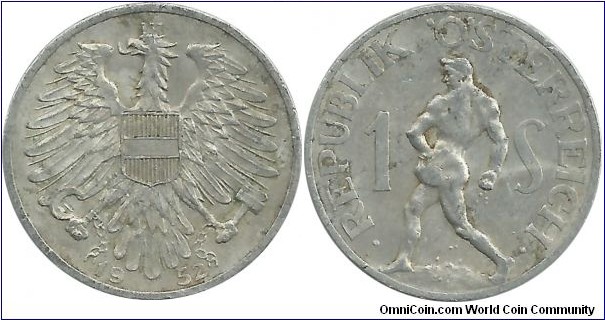 Austria 1 Schilling 1952