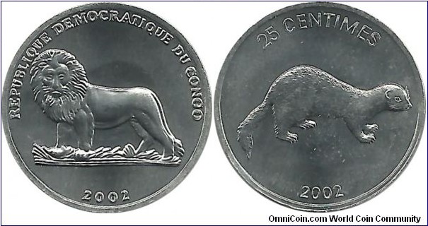 Congo-DR 25 Centimes 2002