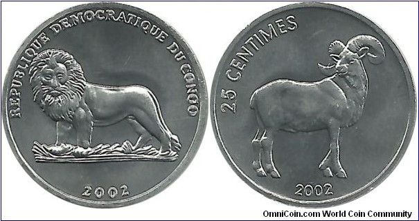 Congo-DR 25 Centimes 2002