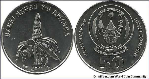 Rwanda 50 Francs 2011