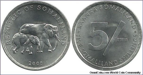 Somaliland 5 Shilin 2005