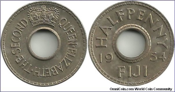 Fiji ½ Penny 1954