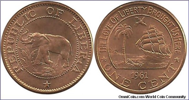 Liberia 1 Cent 1961