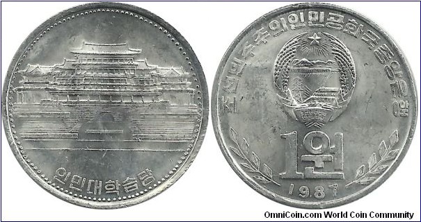 NKorea 1 Won 1987