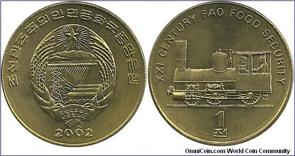 NKorea 1 Won 2002-train2