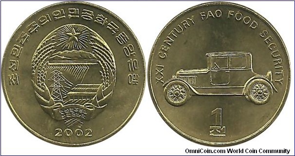 NKorea 2 Won 2002-auto