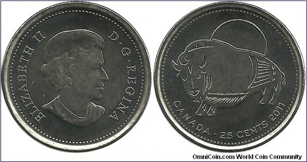 Canada 25 Cents 2011-Wood Bison