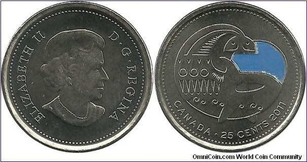 Canada 25 Cents 2011-Orca Whale