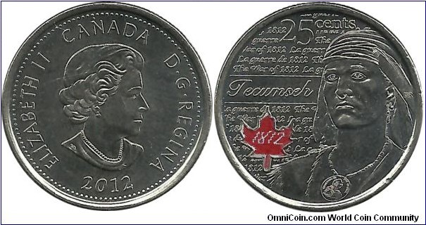 Canada 25 Cents 2012-Tecumseh