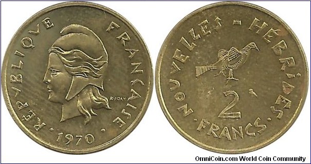 NewHebrides 2 Francs 1970