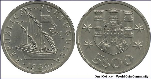 Portugal 5 Escudos 1980