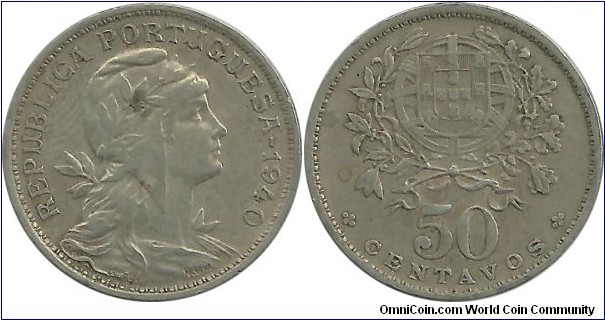 Portugal 50 Centavos 1940