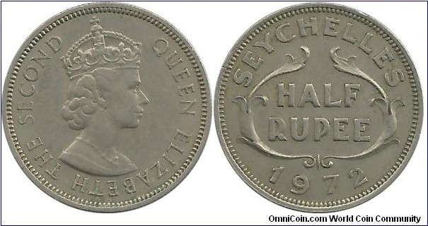 Seychelles ½ Rupee 1972