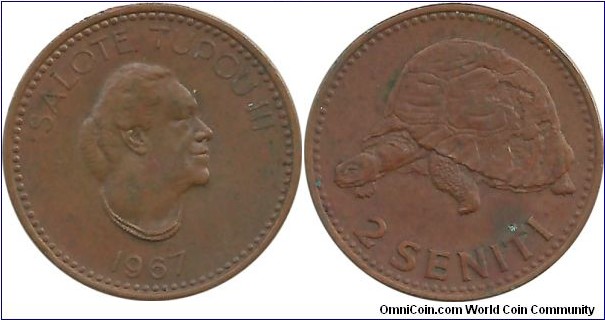 Tonga 2 Seniti 1967 (Queen Salote 1918-1965)