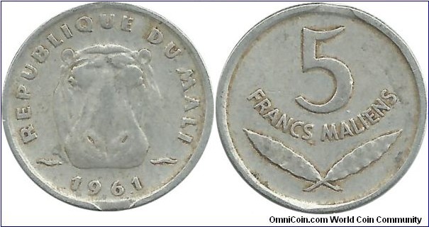 Mali 5 FrancsMaliens 1961