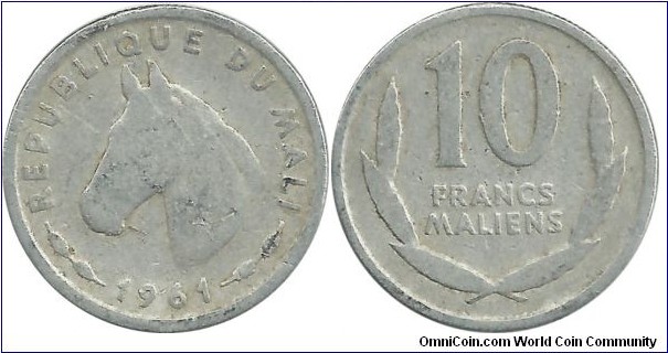 Mali 10 FrancsMaliens 1961