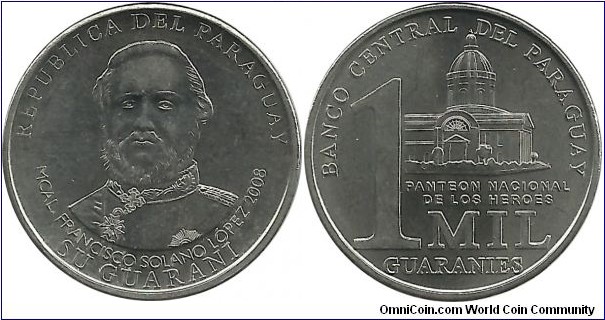 Paraguay 1000 Guaranies 2008