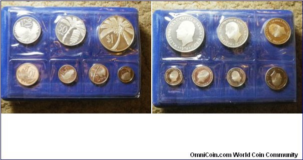 Samoa 1974 mint set, struck in silver proof. 