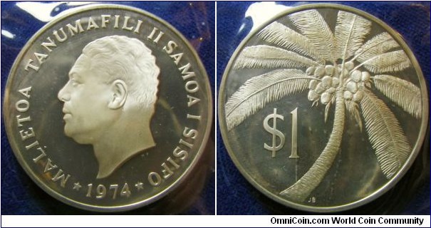 Samoa 1974 1 tala, struck in silver proof. 