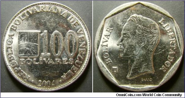 Venezula 2004 100 bolivares. Weight: 6.76g. 