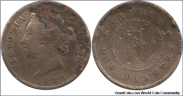 Cyprus-British 1 Piastre 1886