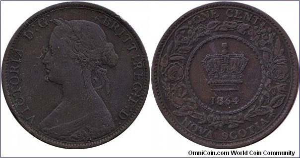 1864 Nova Scotia lg cent