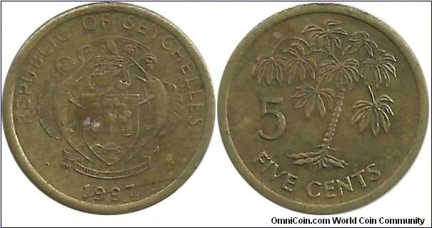 Seychelles 5 Cents 1997