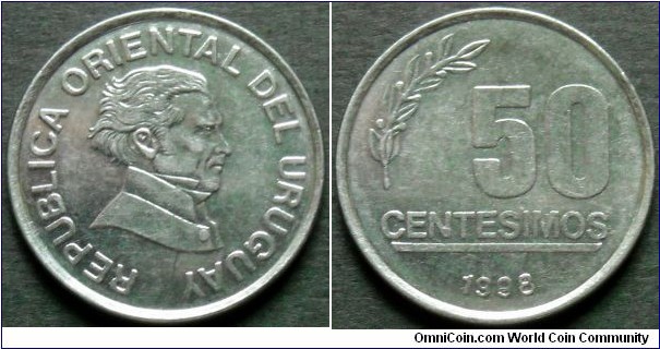 Uruguay 50 centesimos.
1998