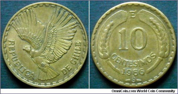 Chile 10 centesimos.
1966