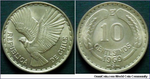 Chile 10 centesimos.
1969