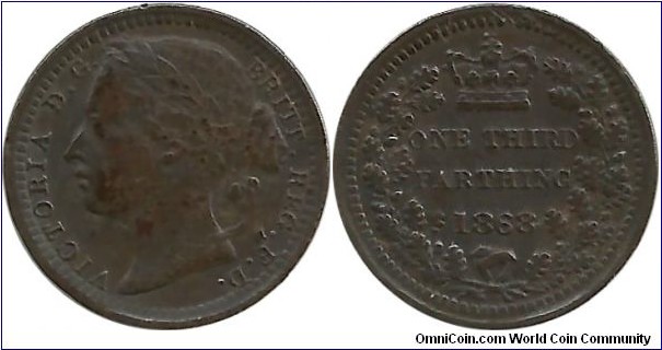 G.Britain 1/3 Farthing 1868