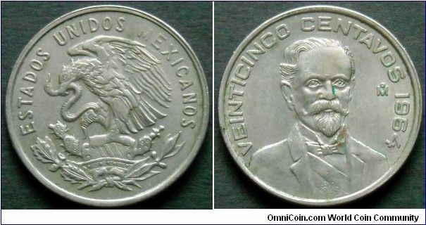 Mexico 25 centavos.
1964