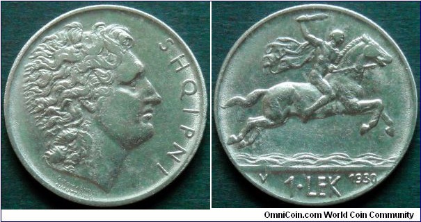 Albania 1 lek.
1930, Vienna Mint (V)