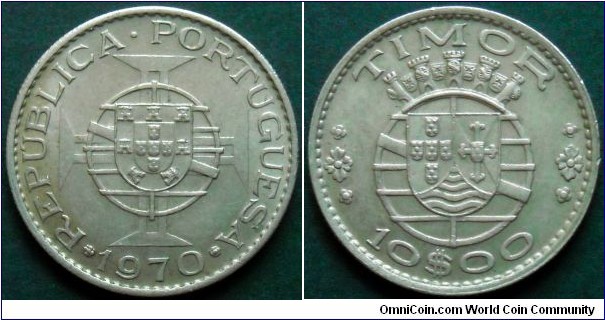 Portuguese Timor
10 escudos.
1970