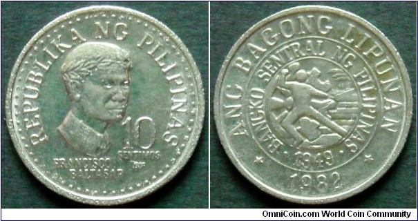 Philippines 10 sentimos. 1982