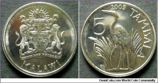 Malawi 5 tambala.
2003