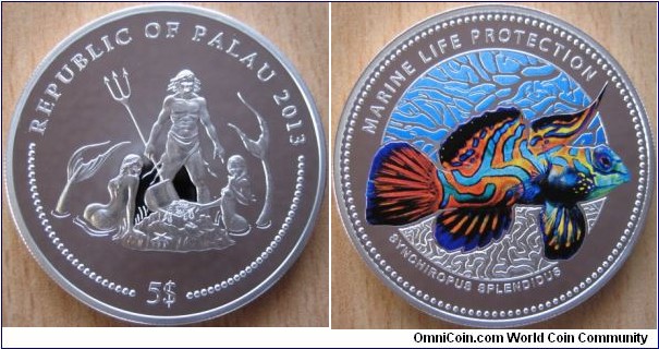 5 Dollars - Mandarin fish - 25g Ag .925 Proof - mintage 1,500